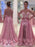 A-Line/Princess Scoop Long Sleeves Applique Tulle Floor-Length Dresses - Prom Dresses