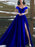 A-Line/Princess Sleeveless Off-the-Shoulder Floor-Length Ruffles Satin Dresses - Prom Dresses