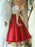 A-Line/Princess Sleeveless Off-the-Shoulder Satin Lace Knee-Length Two Piece Dresses - Prom Dresses