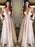 A-Line/Princess Spaghetti Straps Sleeveless Sweep/Brush Train Applique Chiffon Dresses - Prom Dresses