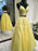 A-Line/Princess Tulle Applique Sleeveless V-neck Floor-Length Two Piece Dresses - Prom Dresses