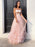 A-Line/Princess Tulle Hand-Made Flower Straps Floor-Length Sleeveless Dresses - Prom Dresses