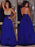 A-Line/Princess V-neck Sleeveless Sweep/Brush Train Beading Satin Dresses - Prom Dresses