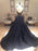 A-Line/Princess V-neck Sleeveless Sweep/Brush Train Taffeta Dresses - Prom Dresses