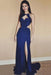 Affordable Awesome Best Cheap Mermaid Jewel Sweep Train Open Back Long Prom Dress with Side Slit - Prom Dresses