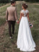 Affordable Cap Sleeves Lace Covered Button Wedding Dresses - wedding dresses