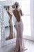 Affordable Exquisite Fascinating Skin Pink Mermaid Open Back Sleeveless Sequined Sweep Train Prom Sexy Evening Dress - Prom Dresses