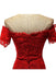 Amazing Latest Fascinating Red Off the Shoulder Mermaid Lace Prom Sweep Train Long Evening Dresses - Prom Dresses