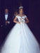 Amazing Off-the- Shoulder Lace Ball Gown Tulle Wedding Dresses - White / Floor Length - wedding dresses