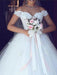Amazing Off-the- Shoulder Lace Ball Gown Tulle Wedding Dresses - wedding dresses