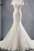 Applique Off Shoulder Lace-up Mermaid Wedding Dress - Wedding Dresses