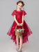 Flower Girl Dresses Jewel Neck Tulle Sleeveless Asymmetrical Princess Silhouette Embroidered Kids Party Dresses