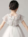 Flower Girl Dresses Jewel Neck Tulle Sleeveless Asymmetrical Princess Silhouette Embroidered Kids Party Dresses