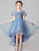 Flower Girl Dresses Jewel Neck Tulle Sleeveless Asymmetrical Princess Silhouette Embroidered Kids Party Dresses