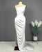 Chic Blue Charmeuse Prom Dress with Sleeveless Design and High Side Slit