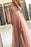 Long Sleeves A-Line Prom Dress with Lace Split