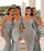 Dusty Sage Satin Spaghetti Strap Prom Dress with Rhinestone Beadings Sleeveless