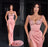 Glamorous Pink Sequin Prom Dress with Spaghetti Straps and Side Slit in Luxurious Satin Fabric