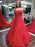 Backless Red Lace Long Prom Dresses, Red Lace Formal Dresses, Red Evening Dresses, Ball Gown