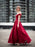 Ball Gown Off-the-Shoulder Satin Applique Sleeveless Floor-Length Dresses - Prom Dresses