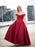 Ball Gown Off-the-Shoulder Satin Applique Sleeveless Floor-Length Dresses - Prom Dresses