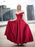 Ball Gown Off-the-Shoulder Satin Applique Sleeveless Floor-Length Dresses - Prom Dresses