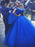 Ball Gown Off-the-Shoulder Sleeveless Floor-Length Beading Tulle Dresses - Prom Dresses