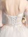 Ball Gown Princess Wedding Dresses Ivory Half Sleeve Backless Applique Bridal Dress