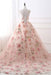 Ball Gown Print Prom Lace Up Back Appliques Long Quinceanera Dresses - Prom Dresses
