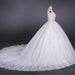 Ball Gown Sheer Neck Sleeveless White Lace Appliqued Wedding Dress - Wedding Dresses