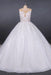 Ball Gown Sheer Neck Sleeveless White Lace Appliqued Wedding Dress - Wedding Dresses