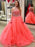 Ball Gown Sleeveless Halter Beading Floor-Length Tulle Dresses - Prom Dresses