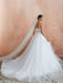 Ball Gown Wedding Dress 2021 Princess Straps Neck Sleeveless Natural Waist Studded Tulle Bridal Gowns With Train