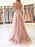 Bateau 3/4 Sleeves A-line Floor-Length With Applique Tulle Dresses - Prom Dresses