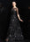 Bateau Neck Illusion Sweetheart Sequin Star Half Sleeves Tulle Prom Dress