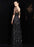 Bateau Neck Illusion Sweetheart Sequin Star Half Sleeves Tulle Prom Dress