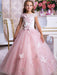 Flower Girl Dresses Bateau Neck Sleeveless Ankle Length Bows Sash Butterfly Kids Party Dresses
