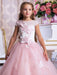 Flower Girl Dresses Bateau Neck Sleeveless Ankle Length Bows Sash Butterfly Kids Party Dresses