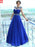 Bateau Sleeveless Floor-Length A-line With Beading Chiffon Dresses - Prom Dresses