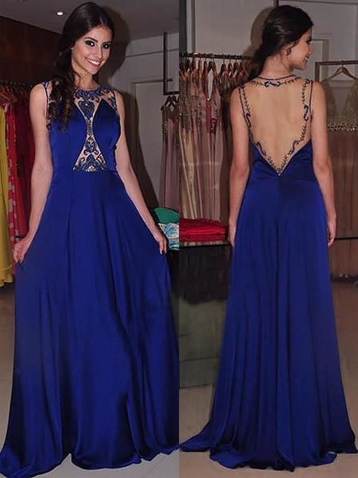 Bateau Sleeveless Sweep/Brush Train With Beading Chiffon Dresses - Prom Dresses