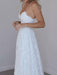 Beach Wedding Dress A Line Sweetheart Neck Straps Floor Length Lace Bridal Gown With Train