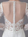 Beach Wedding Dresses Ivory Lace V Neck Long Sleeve Mermaid Bridal Gown With Train