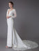 Beach Wedding Dresses Ivory Lace V Neck Long Sleeve Mermaid Bridal Gown With Train