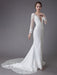 Beach Wedding Dresses Ivory Lace V Neck Long Sleeve Mermaid Bridal Gown With Train