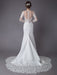 Beach Wedding Dresses Ivory Lace V Neck Long Sleeve Mermaid Bridal Gown With Train