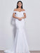 Beading Appliques Lace-up Mermaid Wedding Dresses - white / Floor Length - wedding dresses