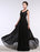 Black Evening Dress Lace Sweatheart Maxi Party Dress A Line Sleeveless Floor Length Mother's Dress