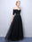 Black Prom Dresses 2021 Long Off The Shoulder Evening Dress Half Sleeve Pleated Maxi Formal Gowns