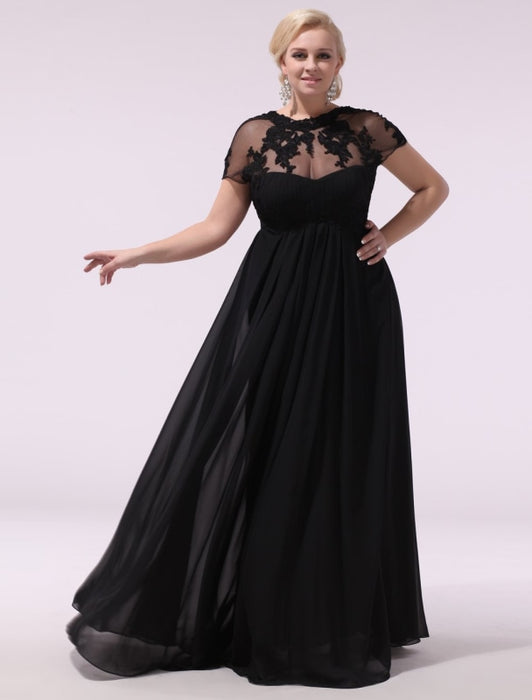 Plus Size Black Evening Gown, Black Dress