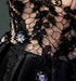Black Strapless Satin Homecoming Lace Cheap Graduation Dress with Crystals - Prom Dresses